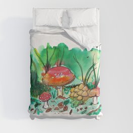 Toadstool Mushroom Fairy Land Duvet Cover