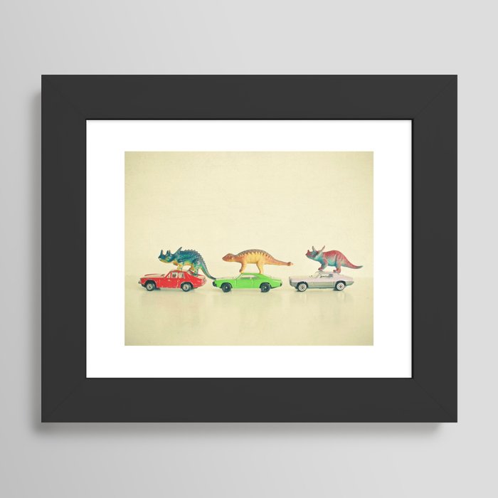 Dinosaurs Ride Cars Art Print by Cassia Beck | Society6