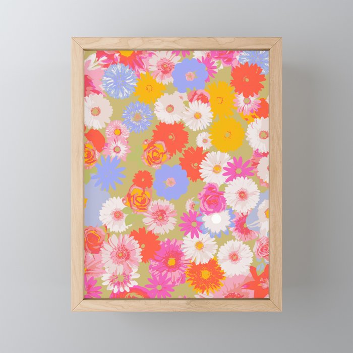 Pop Floral Mix Framed Mini Art Print