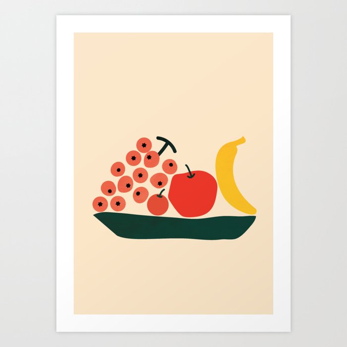 Food Decor, Fruit Print, Abstract, Modern, Minimalist Art Print