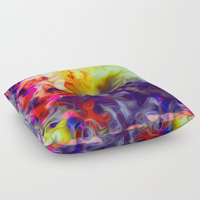 Surreal Smoke Abstract In Multicolor Floor Pillow