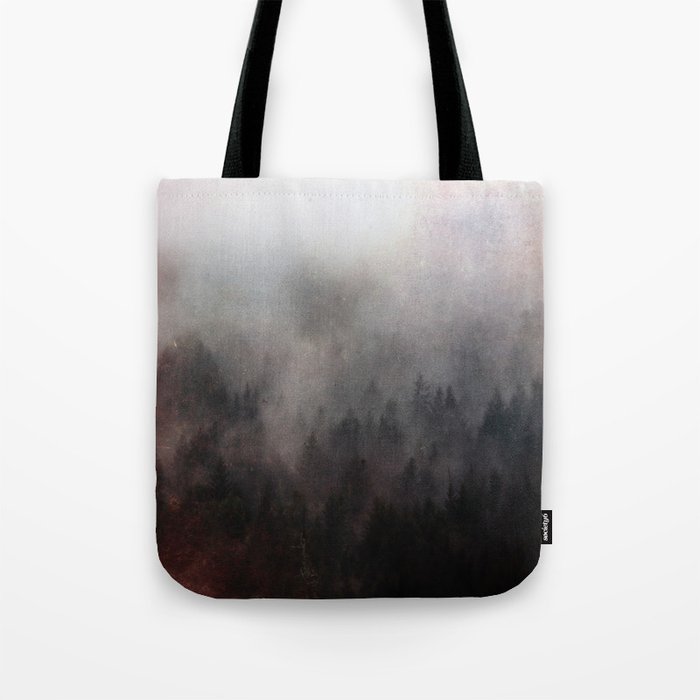 Yellowstone Forest Fog Tote Bag