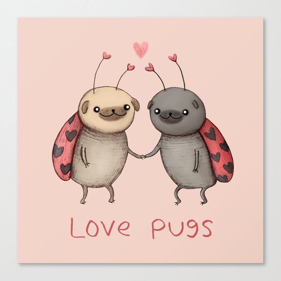 Love Pugs Canvas Print