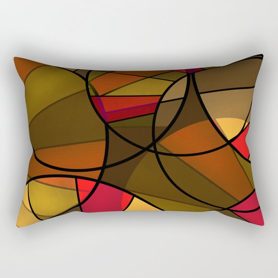 Red brown yellow black abstract pattern. Cycle . Rectangular Pillow