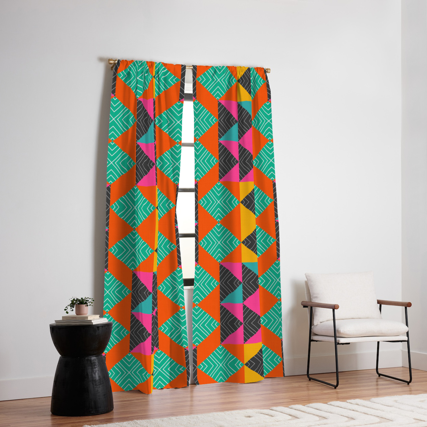 Bright Multicolored Shapes Blackout Curtain By Cocosabstractions Bright Multicolored Shapes Blackout Curtain By Cocosabstractions