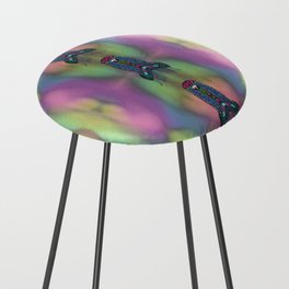 mermaids with unicorn hair in the sea in modern calm style Counter Stool
