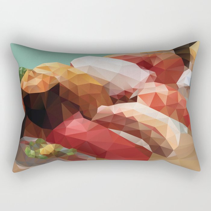 Nigiri Sushi Platter Polygon Art Rectangular Pillow