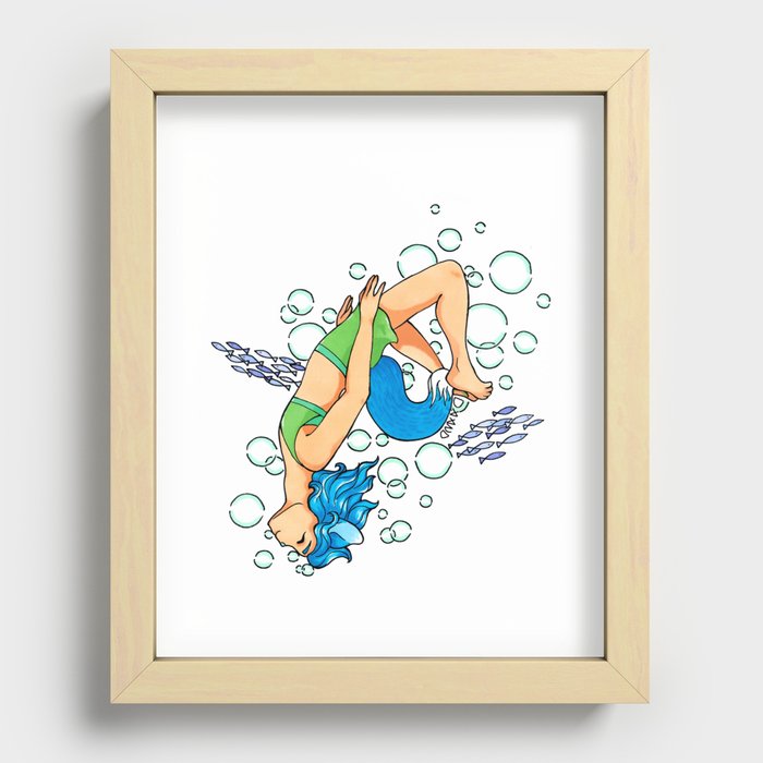 Swimming Fossa Recessed Framed Print