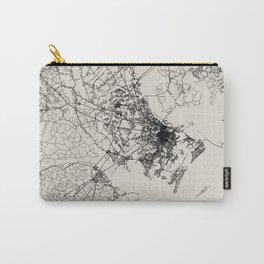 USA - Savannah - Black and White Map Drawing Carry-All Pouch