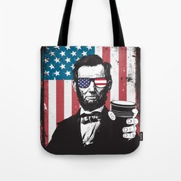 4th of July Abraham Lincoln Beer Red Solo Cup Independence Day American Patriotic Design Tote Bag