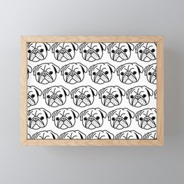 Puggy Pattern Framed Mini Art Print