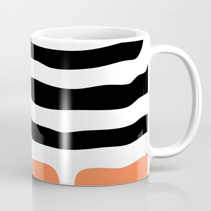 Mid Century Modern Atomic Abstraction 225 Orange and Black Coffee Mug
