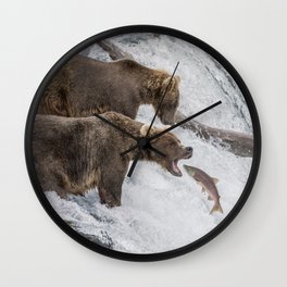 The Catch - Brown Bear vs. Salmon Wall Clock