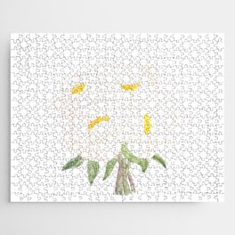 white peony bouquet flowers  ink and watercolor  Jigsaw Puzzle
