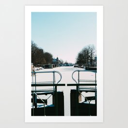 Winter and snow in Utrecht | the Netherlands ''Holland'' | urban blue sky fineart photography Art Print