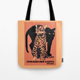 Retro vintage Munich Zoo big cats Tote Bag | Advertisement, Vintage, German, Tiger, Wild, Panther, Retro, Muenchen, Coral, Aap 