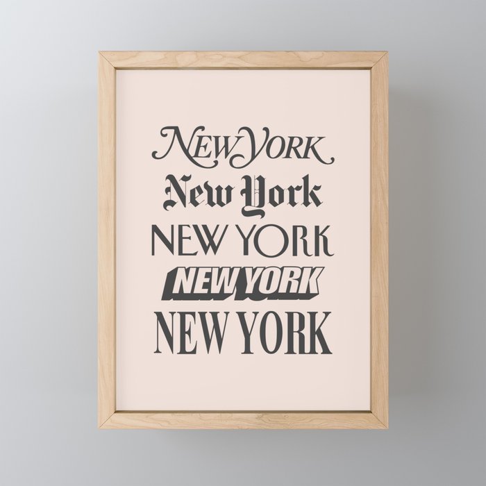 New York I Heart New York City New York Poster I Love NYC Design Home Wall Decor Framed Mini Art Print