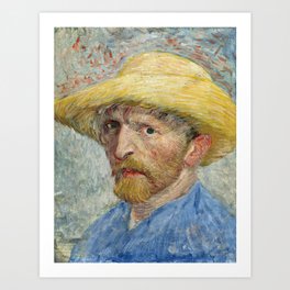 Vincent van Gogh's Self-Portrait (1887) famous painting. Original from the Detroit Institute of Arts.  Art Print | Ink, Black And White, Oil, Typography, Digital, Realism, Acrylic, Pattern, Pop Art, Watercolor 