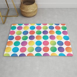 Colorful, Abstract, Modern Design - Rainbow Gradient Dots Area & Throw Rug