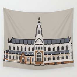 Haarlem Bright Colors Beige Church near Amsterdam Wall Tapestry