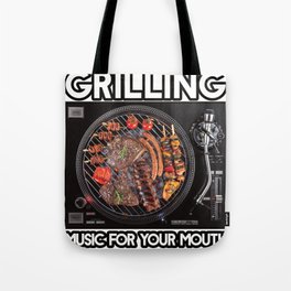 Grilling Music for your Mouth Grilling Barbeque Smoke Tote Bag
