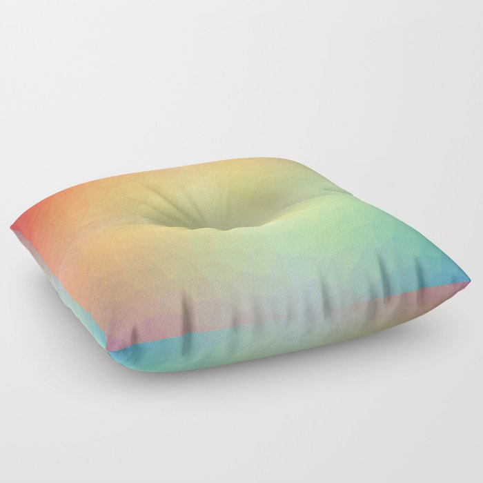 Rainbow Low Poly Floor Pillow