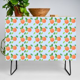 Peaches on Blue - Hand-painted Watercolour Credenza