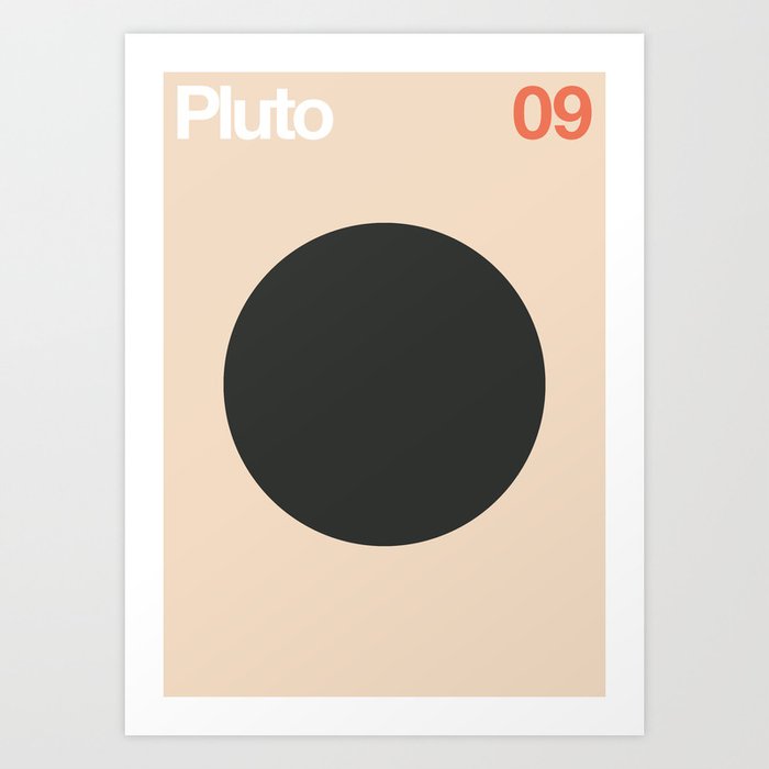 Pluto 09 - Minimal Planets Art Print