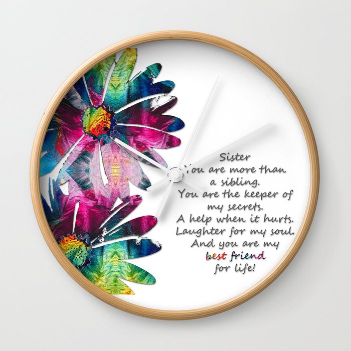 Sisters Are Best Friends For Life Wall Clock