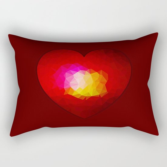 Red geometric burning heart Rectangular Pillow