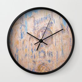Claude Monet fine art - Rouen Cathedral at sunset Wall Clock