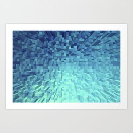 Teal Pixelated Pattern 1 Art Print