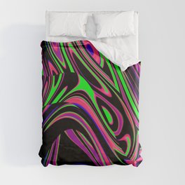 Pink and Green Blackout Drip Duvet Cover