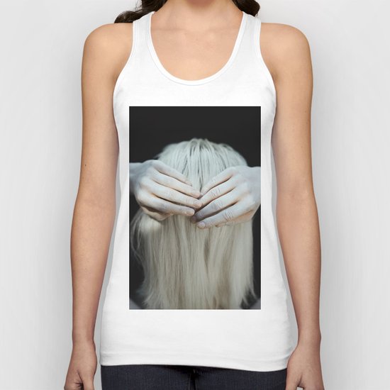 White hair Unisex Tank Top
