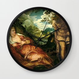Tintoretto (Jacopo Robusti) "The Meeting of Tamar and Juda" Wall Clock