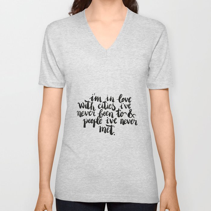 Inspiring quote // Brushlettering V Neck T Shirt