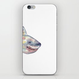 Funny Shark peeking watercolor iPhone Skin