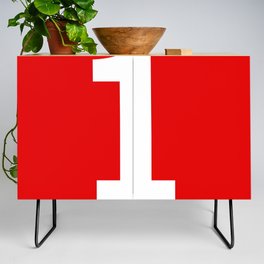 Number 1 (White & Red) Credenza