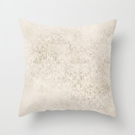 Elegant Ivory Damask 2 Throw Pillow