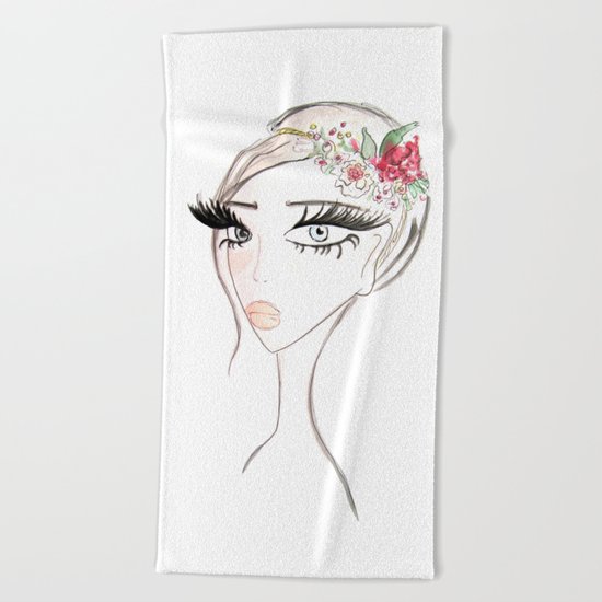 Flowers in the hair Beach Towel