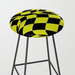 Black and Lime Distorted Checkerboard Pattern Pairs Coloro 2022 Popular Color Light 050-83-41 Bar Stool