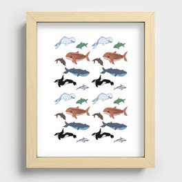 Whales & Dolphins Recessed Framed Print