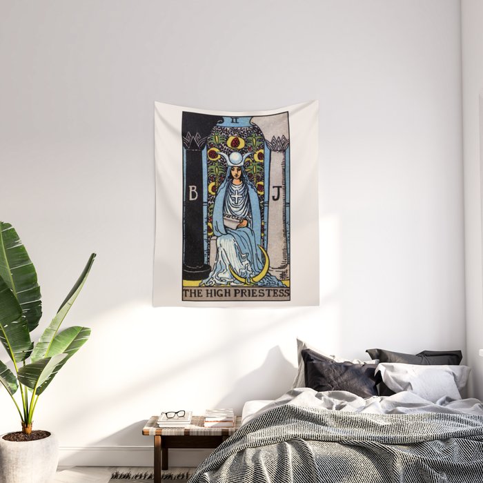 II. The High Priestess Tarot Card Wall Tapestry