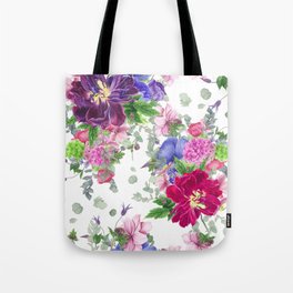 Floral print with tulips and anemones Tote Bag