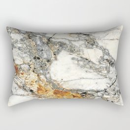 White and Rust Marble Slab Rectangular Pillow