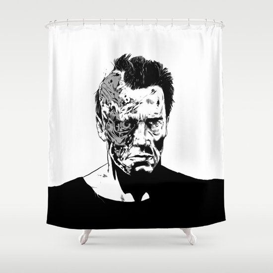 Terminator (b/w) Shower Curtain