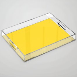 Bright Mid-tone Yellow Solid Color Pairs Pantone Vibrant Yellow 13-0858 / Accent Shade / Hue  Acrylic Tray