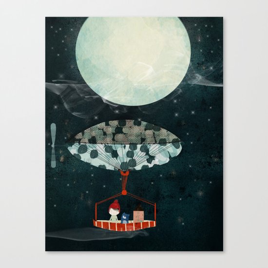 i see the moon too Canvas Print