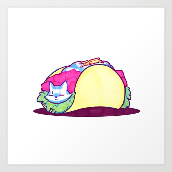 Taco Cat Art Print By Carlyh Society6