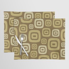 Retro Mid Century Modern Abstract Pattern 430 Brown Green and Beige Placemat